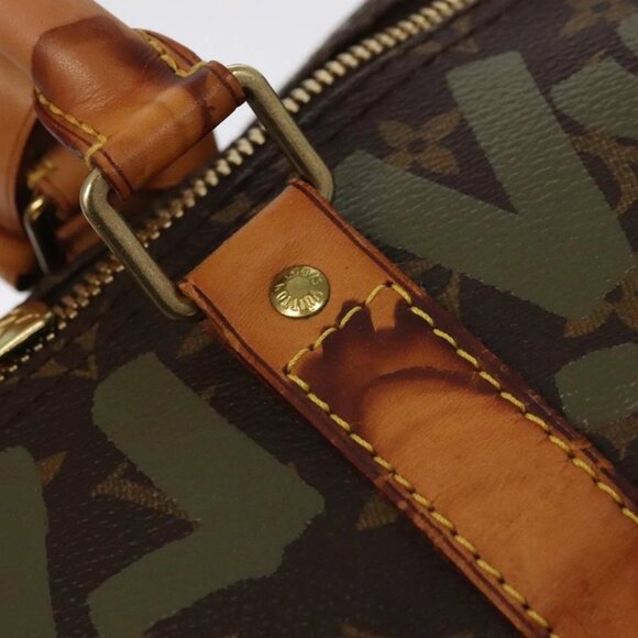 LOUIS VUITTON Monogram Graffiti Keepall 50 Boston Bag Khaki - Picture 8 of 16
